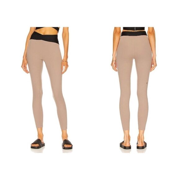 Le Ore XXL Bandier Corso Crossover Warm Stone Tan High Waisted Leggings - Picture 1 of 13